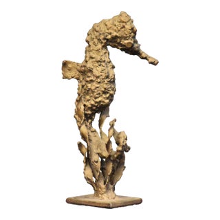 1970s Bronze Seahorse Sculpture by Bucha For Sale