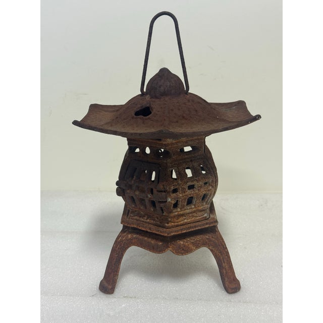Antique Japanese Style Cast Iron Pagoda Garden Lantern For Sale - Image 10 of 12