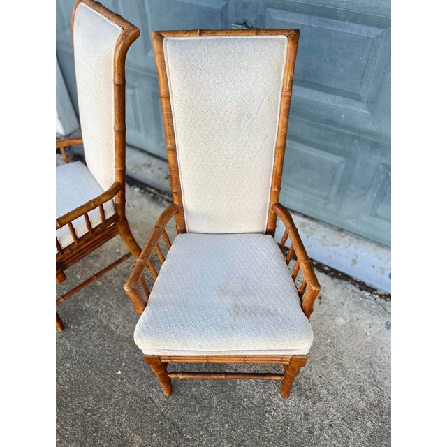 Pair of Boho Chic Highback Captains Dining Chairs Chairish
