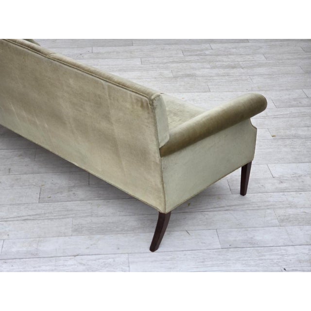 Danish 3-Seater Sofa in Light Green Velour, 1960s For Sale - Image 10 of 18