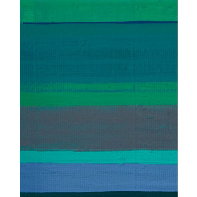 "Horizontal Lines 6" Small Abstract Acrylic Painting by Simon Findlay For Sale