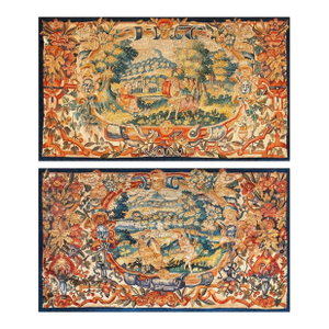 17th Century Pair of Flemish Tapestry ( 2' x 3'4" - 62 x 102 )