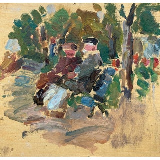 Family Weekdays Holidays Oil Painting Original Socialist Realism Art Ukrainian Artist Sokolovsky G. 18-19 1960s For Sale