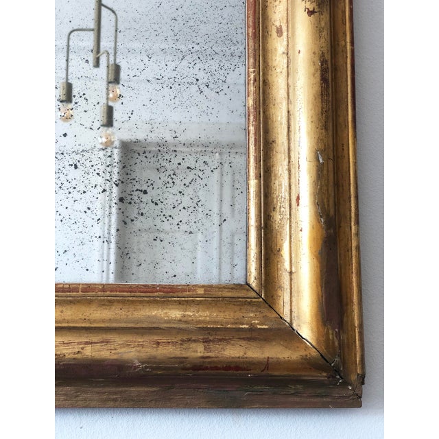 Large Antique French Louis Philippe Giltwood Mirror, Late 19th Century For Sale - Image 3 of 10