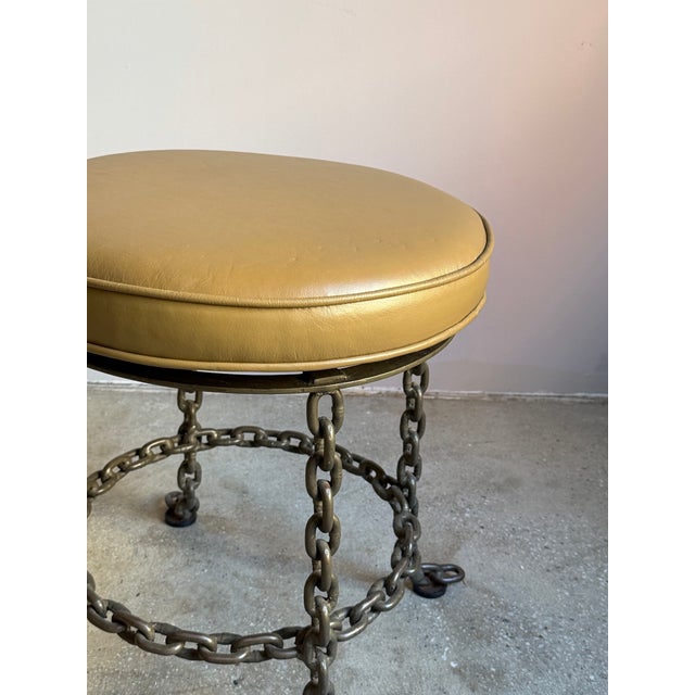 Mid 20th Century Chain-Link Swivel Stool in the Style of Franz West For Sale - Image 5 of 11