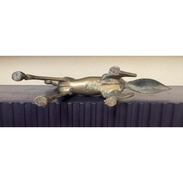 Vintage English Country Solid Brass Galloping Horse Figurine For Sale - Image 9 of 11