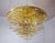 German Flush Mount Chandelier in Crystal Prism & Gilt-Brass from Palwa, 1960s For Sale - Image 10 of 11