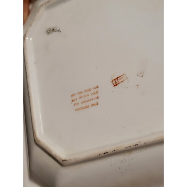 Mid-Century Modern Vintage Chinese Enamel Floral Plate For Sale - Image 3 of 10