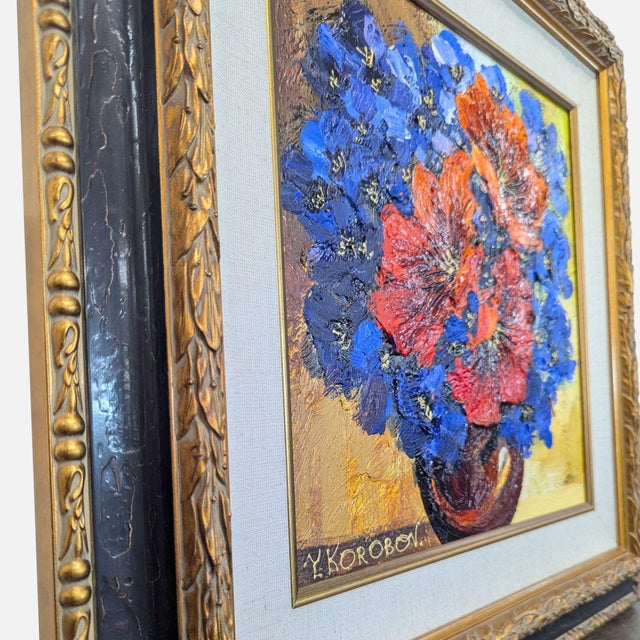 Yana Korobov Original Floral Painting in Ornate Frame For Sale In San Francisco - Image 6 of 8