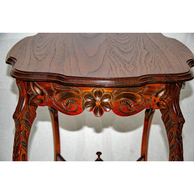 Vintage Victorian Walnut Finish Occasional Table For Sale - Image 4 of 13