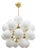 21st Century Ventiquattro Natural Brass Glossy White Murano Sputnik Chandelier by Fabio LTD For Sale
