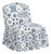 Ashburn Ruffle Slipper Chair in Delft Print For Sale