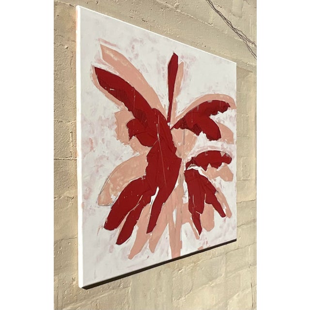 Vintage Boho Abstract Original Oil Painting Signed Sahlman For Sale - Image 4 of 9