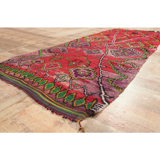 Red Vintage Talsint Moroccan Rug, 04'06 X 10'11 For Sale - Image 8 of 10