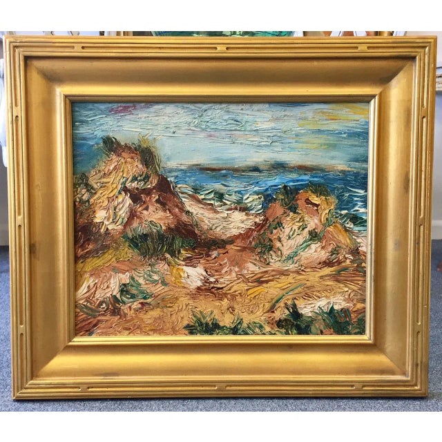 1963 Original Signed "Fire Island" Impasto Painting For Sale - Image 9 of 11