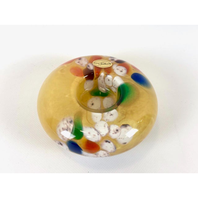 Vintage Art Glass Candleholder from Kaspar Silesia, 1960s, in Flawless conditions. Designed 1960 to 1969 This piece has an...