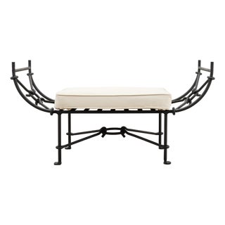 Neoclassical Style Horned Aluminum Bench After Diego Giacometti For Sale