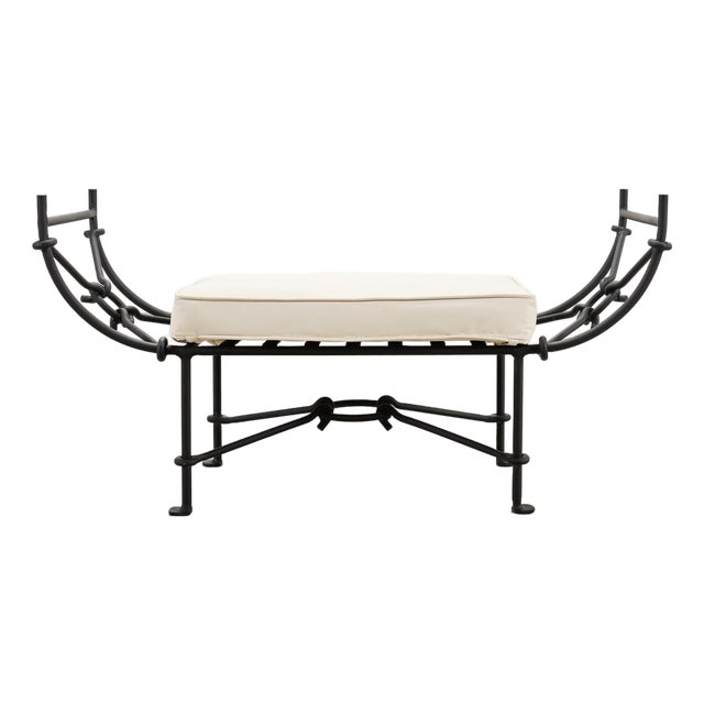 Neoclassical Style Horned Aluminum Bench After Diego Giacometti For Sale
