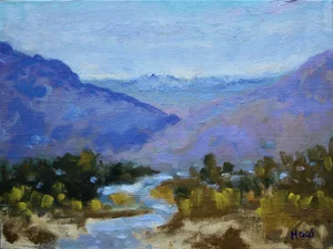 Carson River Contemporary Landscape Oil by L Haas