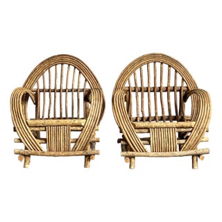 Vintage Boho Bent Branch Adirondack Chairs - A Pair For Sale
