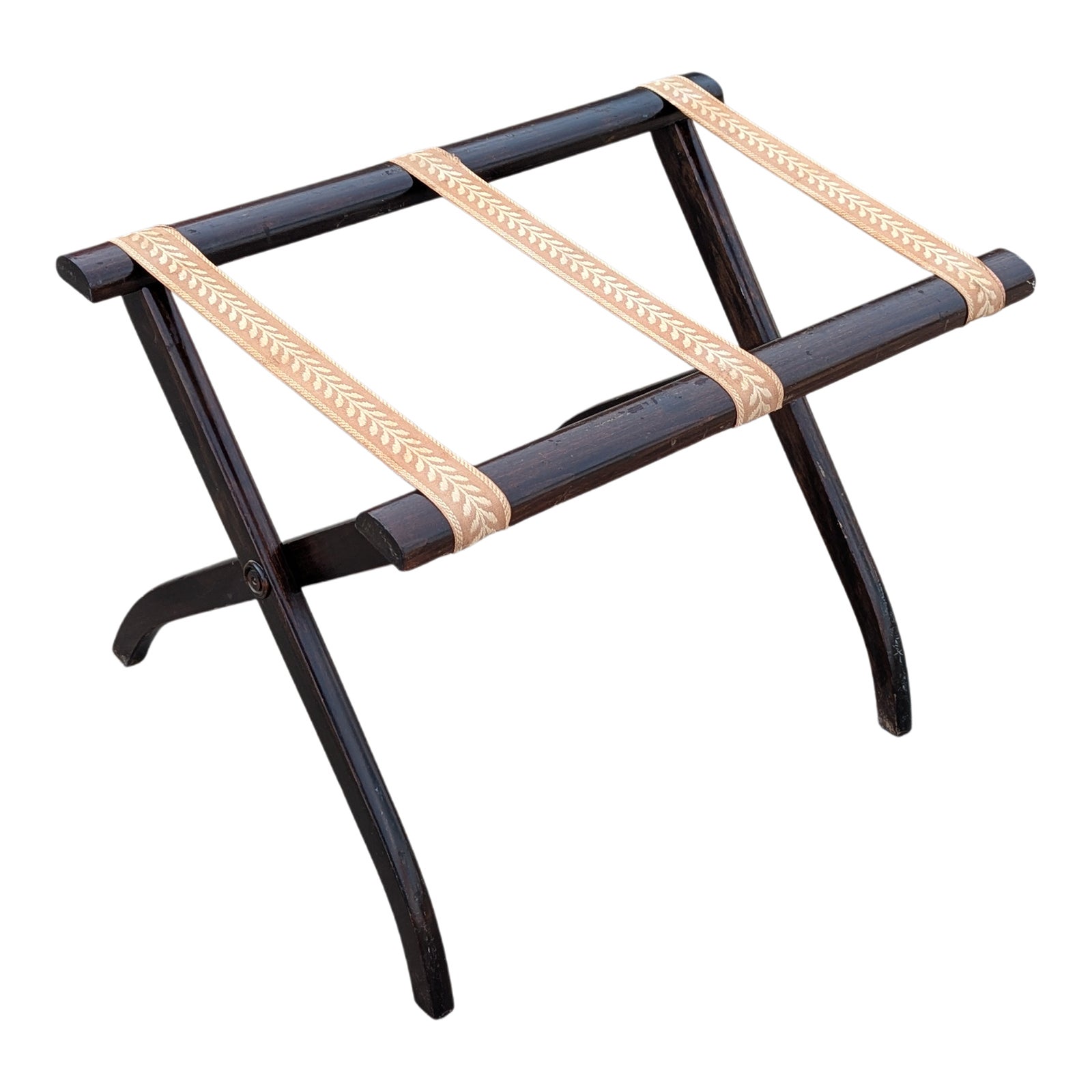 Vintage Dark Brown Luggage Rack | Chairish