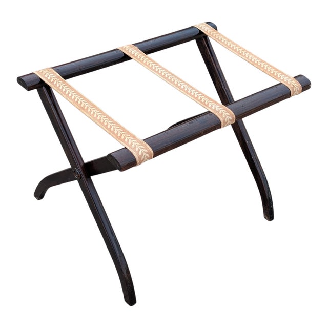 Vintage Dark Brown Luggage Rack For Sale