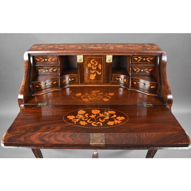 19th Century Dutch Marquetry Bureau, 1800s For Sale - Image 10 of 14