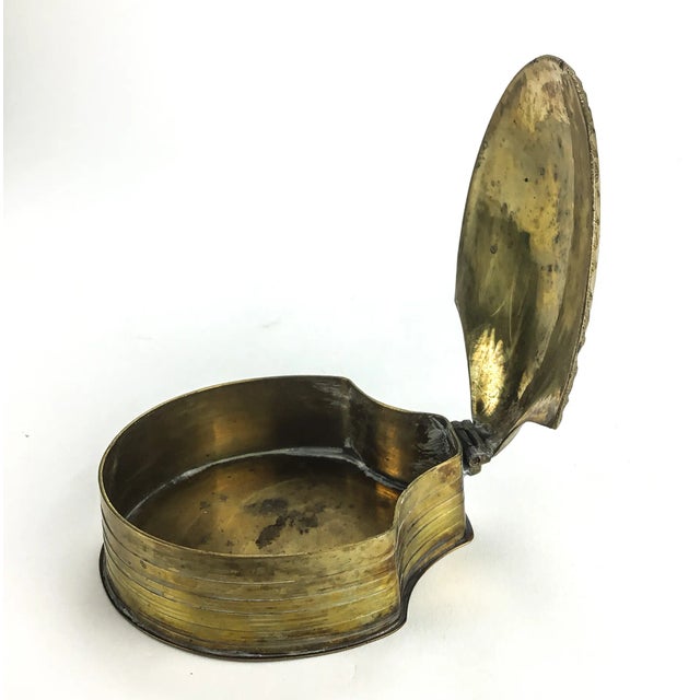 Brass Vintage Solid Brass Scallop Lidded Trinket Box For Sale - Image 8 of 9
