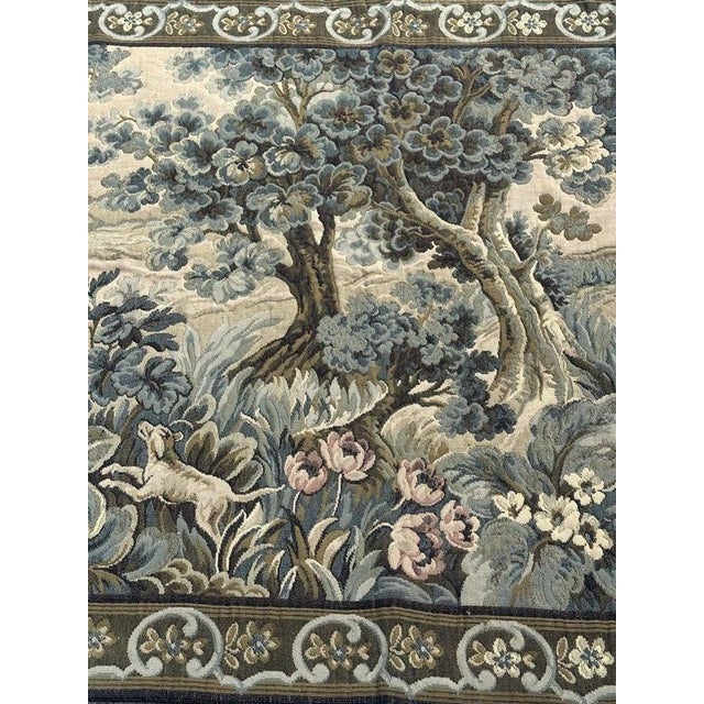 Textile Mid-Century French Jacquard Tapestry in the style of Aubusson, 1960s For Sale - Image 7 of 18