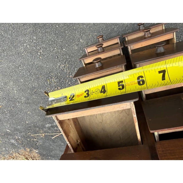 Antique Early American Premitive Style Apothecary Cabinet or Spice Drawer For Sale - Image 10 of 17