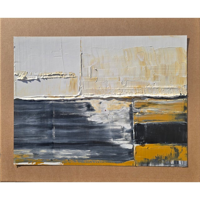 Contemporary Framed Contemporary Neutral Color Palette Abstract Landscape Painting / Seascape / Color Field / Earth Tones For Sale - Image 3 of 4