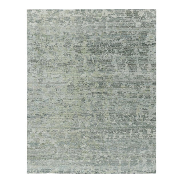 Rug & Kilim’s Contemporary Rug in Gray and Blue With Abstract Patterns For Sale