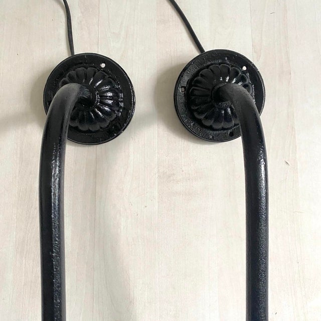 Art Deco Wall Sconces in Cast Iron with Glass and Ceramic, 1930s, Set of 2 For Sale - Image 11 of 12