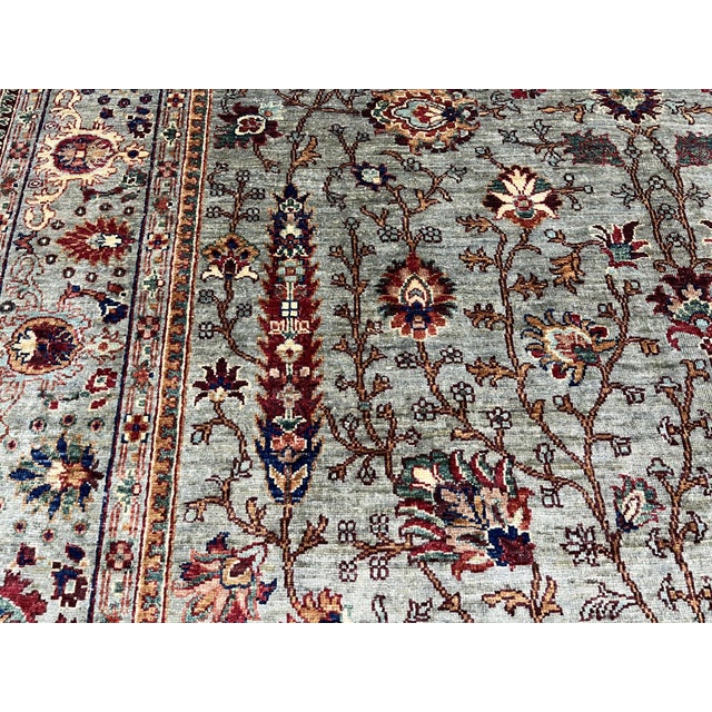 2000 - 2009 Gray and Rust Persian Sultanabad Style Floral Rug - 6'9" X 9'11" For Sale - Image 5 of 11