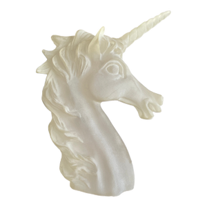 1980s Italian Frosted Lucite Acrylic Unicorn Bust Signed Postmodern Sculpture Object