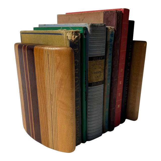 Art Deco Style Wooden Inlaid Bookends- A Pair For Sale