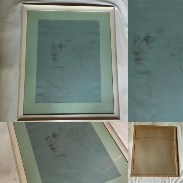 1960s Portrait Drawing of a Woman Gallery Framed For Sale - Image 9 of 10