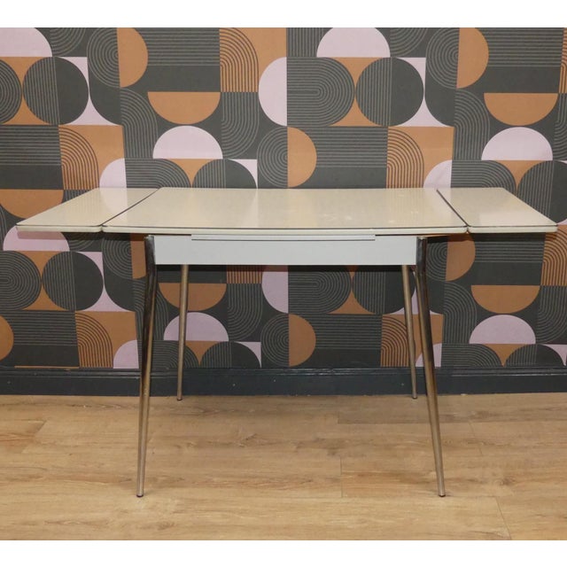 Extendable Kitchen Table in Chrome and Resopal, 1960s For Sale - Image 11 of 14