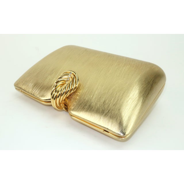 Gold Rodo Italian Brushed Gold Convertible Clutch Handbag, 1970's For Sale - Image 8 of 15