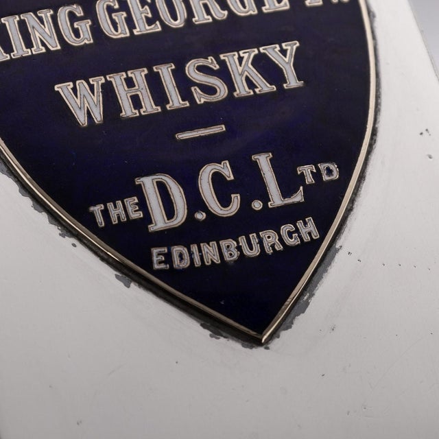 Blue 20th Century Art Deco Silver Plated & Enamel Water Jug from King George IV Whisky , 1920s For Sale - Image 8 of 18