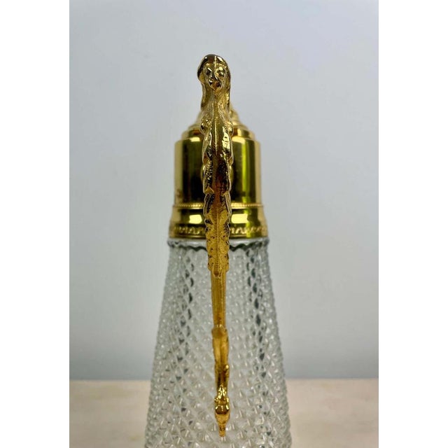 Art Deco Diamond Tip Crystal and Gilt Metal Jug, 1930s For Sale - Image 10 of 14