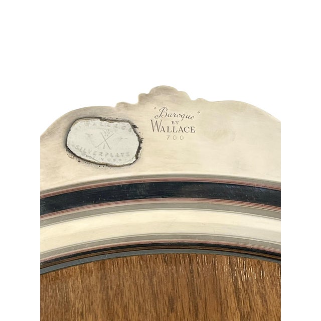 Vintage Wallace Baroque Silver Plate Mirrored Plateau Tray For Sale - Image 13 of 16