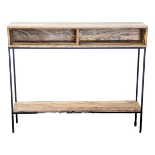 West Elm Rustic Open Skinny Console For Sale