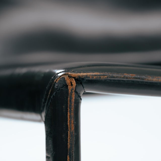 Black Vintage Black Leather Pasqualina Dining Chairs by Enrico Pellizzoni, Italy, 1981, Set of 6 For Sale - Image 8 of 18