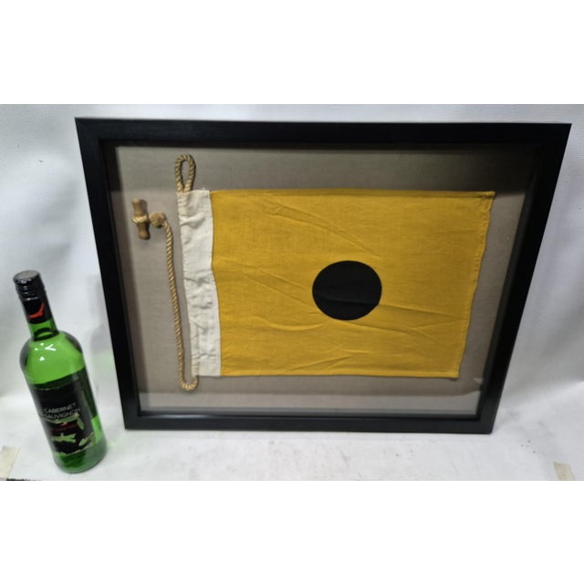 American Nautical Signal Flag of Letter "I" in Shadowbox Frame For Sale - Image 3 of 6