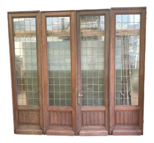 Antique Oak Partition Doors, 1800s, Set of 4