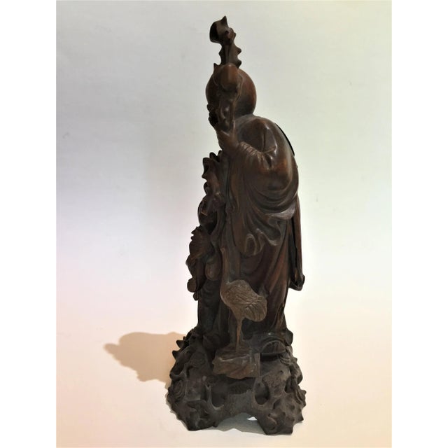 Chinese 19 Century Qing Dynasty Carving of Immortal For Sale - Image 4 of 13