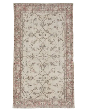 Vintage Turkish Oushak Rug-3′9″ × 6′7″