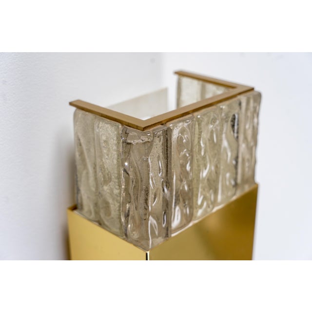 Mid-Century Modern Glass Wall Lights Sconces by Jean Perzel for Atelier Perzel, France, 1960s, Set of 2 For Sale - Image 3 of 9
