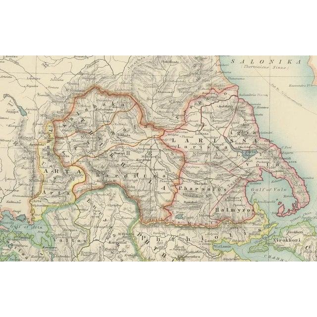 Antique Map of Greece and the Cyclades by Aeg, 1903 For Sale - Image 4 of 10